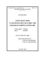 Chẩn đoán sớm và đánh giá kết quả điều trị tinh hoàn không xuống bìu