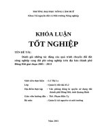 Đánh giá những tác động của quá trình chuyển đổi đất nông nghiệp sang đất phi nông nghiệp trên địa bàn thành phố đồng hới giai đoạn 2005   2013 