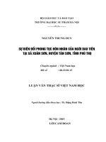 Sự biến đổi phong tục hôn nhân của người Dao Tiền tại xã Xuân Sơn, huyện Tân Sơn, tỉnh Phú Thọ