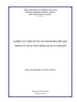 Nghiên Cứu Một Số Yếu Tố Ảnh Hưởng Đến Quá Trình Sản Xuất Chao Bằng Bacillus Subtilis