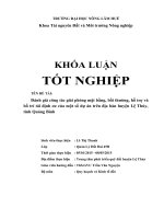 Đánh giá công tác giải phóng mặt bằng, bồi thường, hỗ trợ và bố trí tái định cư của một số dự án trên địa bàn huyện lệ thủy, tỉnh quảng bình 