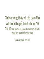 Vai trò của tổ chức phi chính phủ(NGOs) trong việc phát triển nông thôn