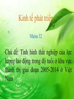 tiểu luận môn kịnh tế phát triển Tình hình thất nghiệp của lực lượng lao động trong độ tuổi ở khu vực thành thị giai đoạn 2005-2014 ở Việt Nam