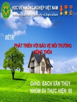 PHÁT TRIỂN VỚI BẢO VỆ MÔI TRƯỜNG NÔNG THÔN