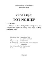 Điều tra cơ cấu và đánh giá hiệu quả một số mô hình nông lâm kết hợp tại xã trường thủy, huyện lệ thủy, tỉnh quảng bình 