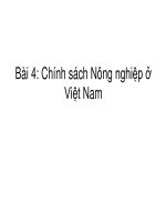 BÀI GIẢNG CHƯƠNG 4 chính sách nông nghiệp ở việt nam