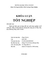 Đánh giá hiệu quả sử dụng đất sản xuất nông nghiệp và đề xuất giải  pháp sử dụng đất theo hướng bền vững tại xã thủy tân, thị xã hương thủy, tỉnh TT huế 