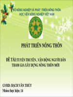 TUYÊN TRUYỀN , VẬN ĐỘNG NGƯỜI DÂN THAM GIA XÂY DỰNG NÔNG THÔN MỚI