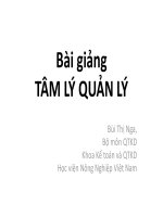 bài giảng  TÂM LÝ QUẢN LÝ