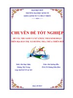 Thu gom và xử lí rác thải sinh hoạt trên địa bàn thị xã hương trà tỉnh thừa thiên huế 