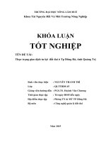 THỰC TRẠNG GIAO DỊCH tư lợi  đất ĐAI ở TP ĐÔNG hà TỈNH QUẢNG TRỊ 