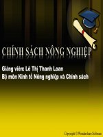 BÀI GIẢNG CHƯƠNG 1 + 2 chính sách nông nghiệp