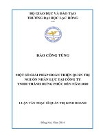 Một số giải pháp hoàn thiện công tác quản trị nguồn nhân lực tại công ty TNHH thành hưng phúc đến năm 2020