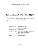 Đánh giá một số giống bông thuần chín sớm có triển vọng trong vụ khô có tưới tại nha hố, ninh thuận 