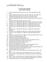 CÂU HỎI THI NỘI TRÚ MÔN SINH LÝ BỆNH