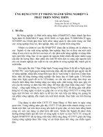 ỨNG DỤNG CNTT-TT TRONG NGÀNH NÔNG NGHIỆP VÀ PHÁT TRIỂN NÔNG THÔN