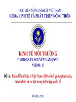 tiểu luận kinh tế môi trường Biến đổi khí hậu ở Việt Nam Một số kết quả nghiên cứu, thách thức và cơ hội trong hội nhập quốc tế