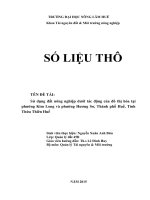 Sử dụng đất nông nghiệp dưới tác động của đô thị hóa tại phường kim long và phường hương sơ, thành phố huế, tỉnh thừa thiên huế 