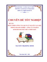 Hoàn thiện công tác quản lý nguyên vật liệu trong doanh nghiệp 