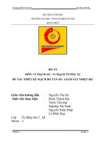 ĐỒ ÁN MÔN VI MẠCH SỐ VI MẠCH TƯƠNG TỰ I: THIẾT KẾ MẠCH ĐO TẦN SỐ  GIÁM SÁT NHIỆT ĐỘ