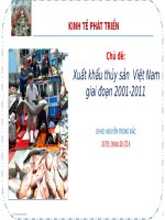 tiểu luận kinh tế phát triển Xuất khẩu thủy sản  Việt Nam giai đoạn 2001-2011