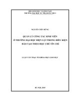 Quản lý công tác sinh viên ở trường đại học điện lực trong điều kiện đào tạo theo học chế tín chỉ