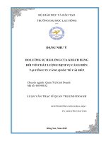 Đo lường sự hài lòng của khách hàng đối với chất lượng dịch vụ cảng biển tại công ty cảng quốc tế cái mép 