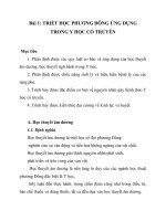 Bài 1 TRIẾT học PHƯƠNG ĐÔNG ỨNG DỤNG TRONG y học cổ TRUYỀN