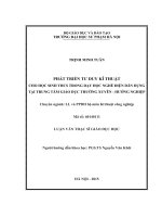 PHÁT TRIỂN TƯ DUY KĨ THUẬT CHO HỌC SINH THCS TRONG DẠY HỌC NGHỀ ĐIỆN DÂN DỤNG TẠI TRUNG TÂM GIÁO DỤC THƯỜNG XUYÊN  HƯỚNG NGHIỆP