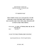 PHÁT TRIỂN NĂNG LỰC GIẢI QUYẾT VẤN ĐỀ CHO HỌC SINH TỈNH ĐIỆN BIÊN THÔNG QUA BÀI TẬP HÓA HỌC PHẦN HÓA HỌC PHI KIM LỚP 10 TRUNG HỌC PHỔ THÔNG