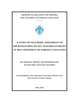 A STUDY ON TEACHERS’ ASSESSMENT OF MICROTEACHING BY EFL TEACHER STUDENTS AT HUE UNIVERSITY OF FOREIGN LANGUAGES 