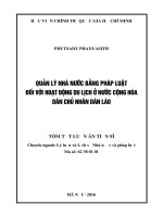 Luận án tiến sĩ quản lý nhà nước bằng pháp luật đối với hoạt động du lịch ở nước cộng hòa dân chủ nhân dân lào (TT)