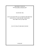 Quản lý dạy học môn vật lý ở trường THPT đồng đậu huyện yên lạc, tỉnh vĩnh phúc theo hướng phát triển năng lực học sinh