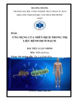 Bài tiểu luận Ứng dụng của miễn dịch trong trị liệu bệnh dịch hạch