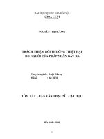 TRÁCH NHIỆM BỒI THƯỜNG THIỆT HẠI DO NGƯỜI CỦA PHÁP NHÂN GÂY RA