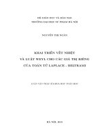 KHAI TRIỂN VẾT NHIỆT VÀ LUẬT WEYL CHO CÁC GIÁ TRỊ RIÊNG CỦA TOÁN TỬ LAPLACE  BELTRAMI