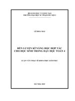 Rèn luyện kĩ năng học hợp tác cho học sinh trong dạy học toán 4