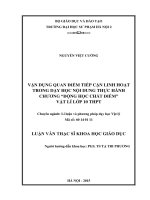 Vận dụng quan điểm tiếp cận linh hoạt trong dạy học nội dung thực hành chương động học chất điểm vật lí lớp 10 THPT