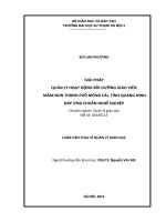 Giải pháp quản lý hoạt động bồi dưỡng giáo viên mầm non thành phố móng cái, tỉnh quảng ninh đáp ứng chuẩn nghề nghiệp