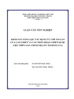 Khảo Sát Sàng Lọc Tác Dụng Ức Chế Xơ Gan Của Cao Chiết Và Các Phân Đoạn Chiết Dược Liệu Trên Gan Chuột Bị Gây Xơ Bằng CCL4