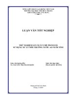 Thử Nghiệm Sản Xuất Chế Phẩm Em Sử Dụng Xử Lý Môi Trường Nước Ao Nuôi Tôm