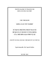 SỬ DỤNG PHƯƠNG PHÁP TEACCH ĐỂ QUẢN LÝ HÀNH VI TĂNG ĐỘNG CỦA TRẺ RỐI LOẠN PHỔ TỰ KỈ