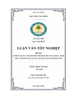 ÁP DỤNG QUẢN lý rủi RO đối với HÀNG hóa XUẤT KHẨU, NHẬP KHẨU THƯƠNG mại tại cục hải QUAN THÀNH PHỐ hà nội