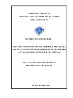 THỰC TIỄN ÁP DỤNG NGUYÊN TẮC CHIẾM HỮU THỰC SỰ QUA MỘT SỐ VỤ GIẢI QUYẾT TRANH CHẤP QUỐC TẾ VỀ LÃNH THỔ - SỰ VẬN DỤNG CHO TRƯỜNG HỢP CỦA VIỆT NAM