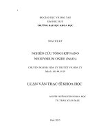 Nghiên cứu tổng hợp nano neodymium oxide (nd2o3) 