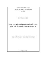 NÂNG CAO HIỆU QUẢ DẠY HỌC CÁC BÀI TOÁN  TÍNH THỂ TÍCH KHỐI CHÓP (HÌNH HỌC 12)