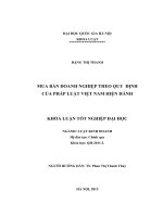 MUA BÁN DOANH NGHIỆP THEO QUY  ĐỊNH  CỦA PHÁP LUẬT VIỆT NAM HIỆN HÀNH