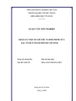 Khảo Sát Một Số Chỉ Tiêu Vi Sinh Trong Sữa Đậu Nành Ở Thành Phố Hồ Chí Minh