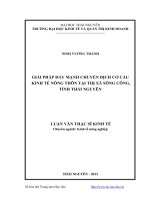 Giải pháp đẩy mạnh chuyển dịch cơ cấu kinh tế nông nghiệp tại thị xã sông công, tỉnh thái nguyên 