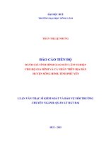ĐÁNH GIÁ TÌNH HÌNH GIAO đất lâm NGHIỆP CHO hộ GIA ĐÌNH và cá NHÂN TRÊN địa bàn  HUYỆN SÔNG HINH, TỈNH PHÚ yên 